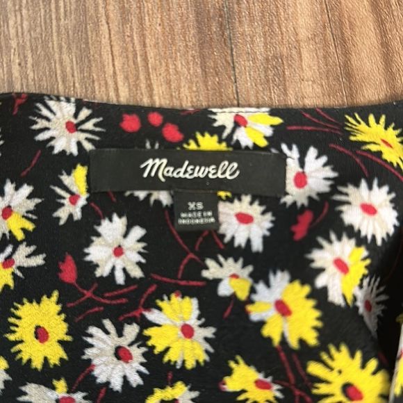 Madewell Loose Floral Wrap Waist Tie Blouse - Picture 7 of 7